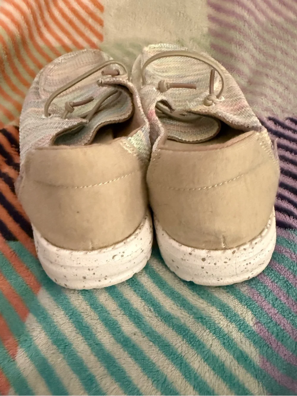 Hey Dude Kids Pastel Multicolor Knit Slip-On Sneakers